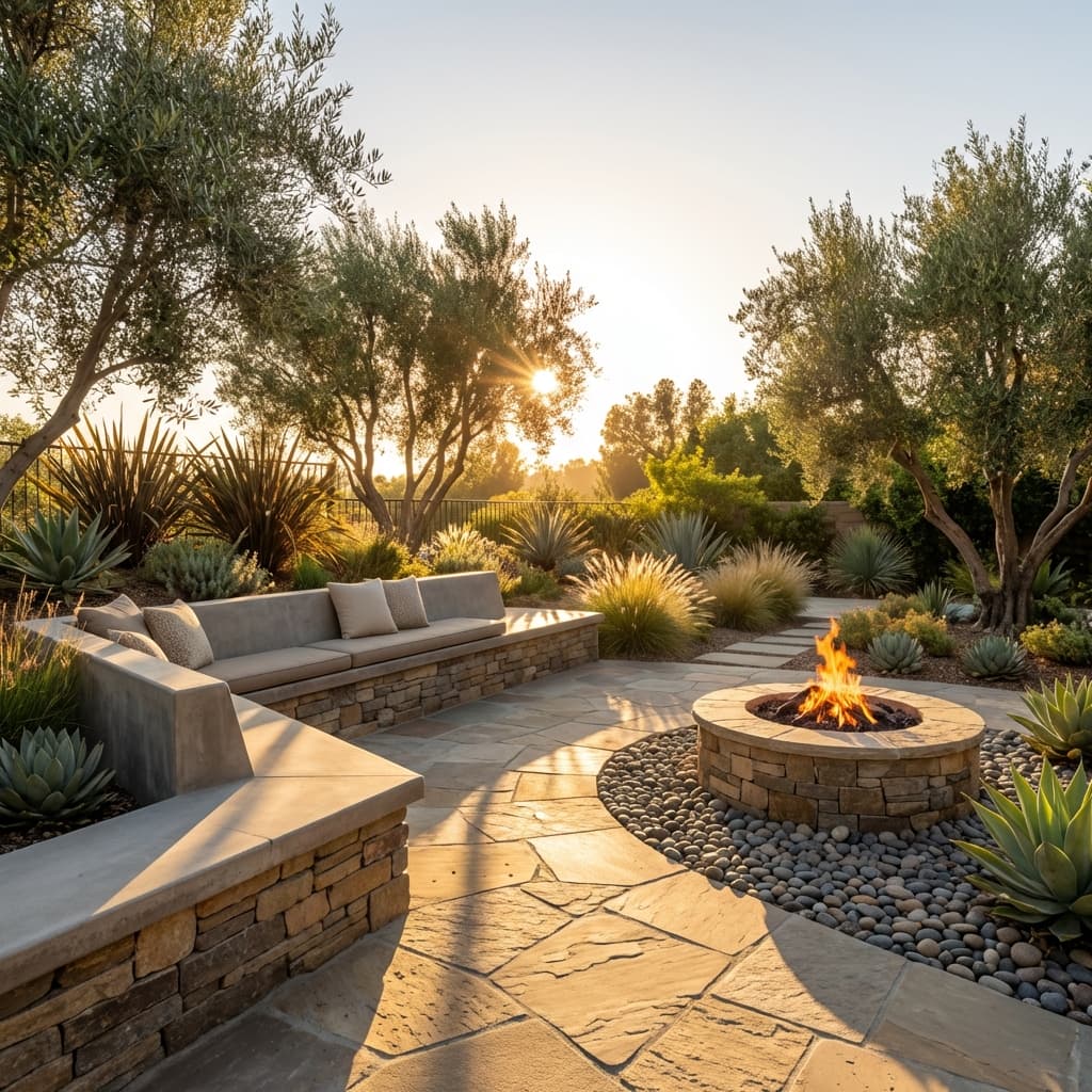 Outdoor fire pit patio